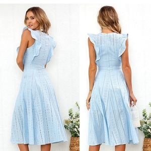 ECOWISH Womens Dresses Elegant Ruffles Cap Sleeves